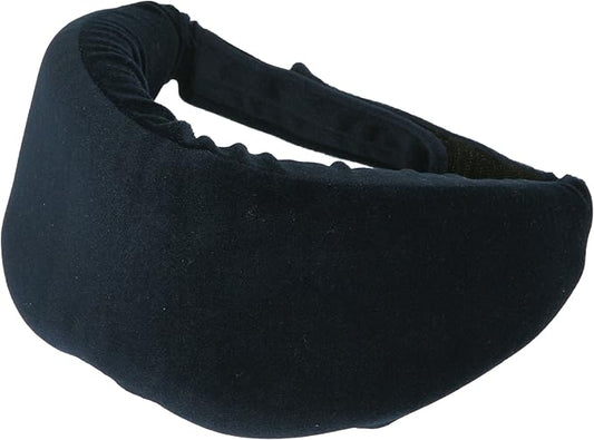 Deluxe Comfort Sleep Soft Memory Foam Eye Mask - 50% Cotton & 50% Polyster - Soft Memory Foam - Adjustable Strap - Sleeping Mask, Black