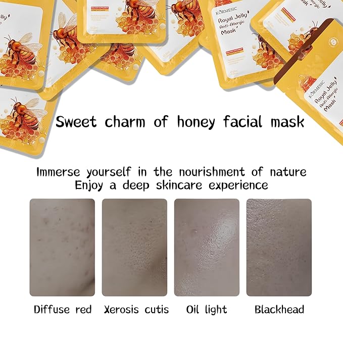 Facial mask Moisturizing face Mask - 10 Sheets, Deep Hydration, Improves Dry Skin, Sheet Mask, skincare for All Skin Types