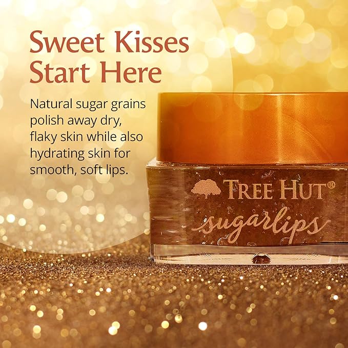 Tree Hut Sugarlips Sugar Lip Scrub, Brown Sugar 0.34oz Jar, Shea Butter and Raw Sugar Scrub Ultra-Hydrating Lip Exfoliator, Lip Care