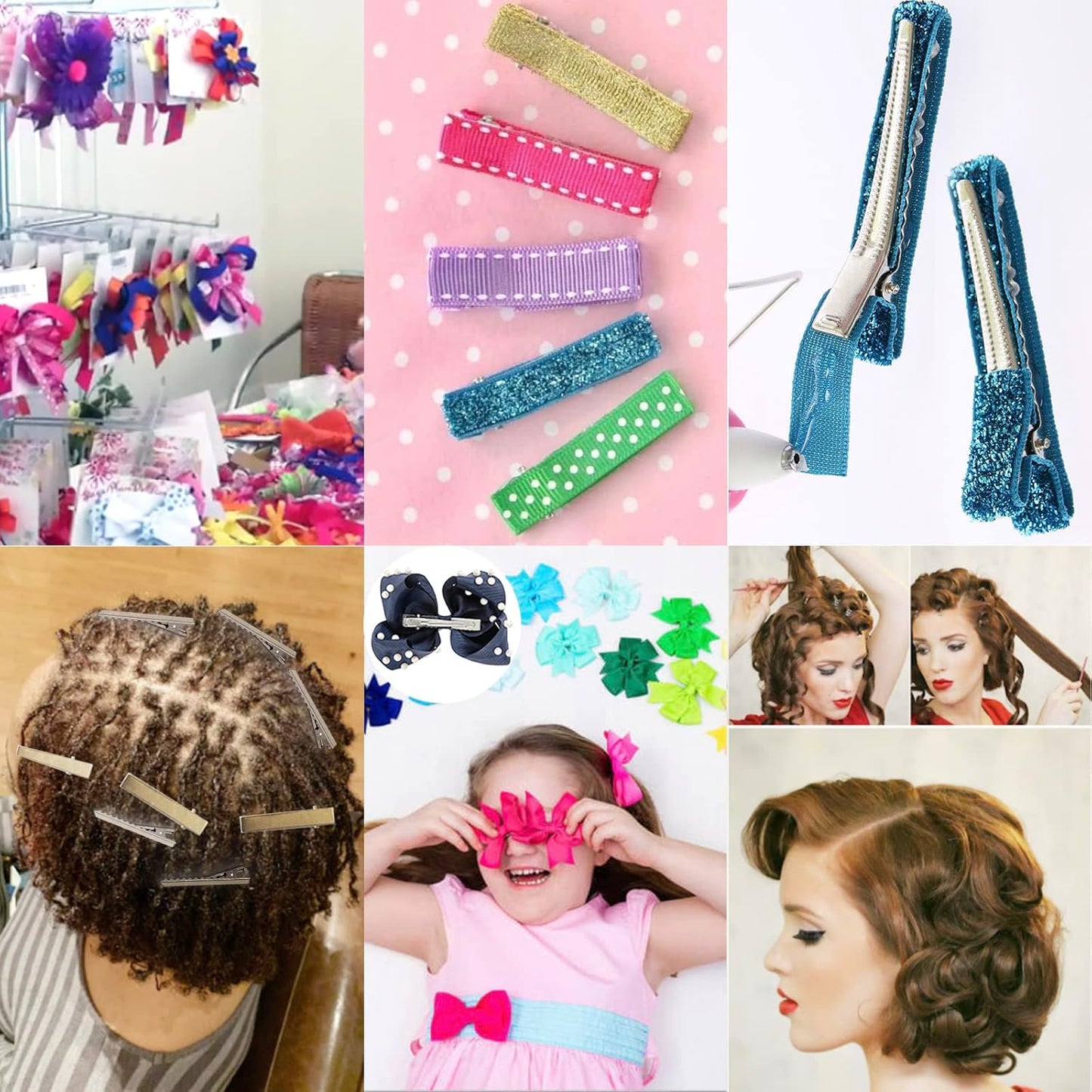 80Pcs Alligator Hair Bows and Clips for Crafts, DIY Bow Making, Large Plain Clips Supplies, 2.24" Dreadlock Dreads Retwist