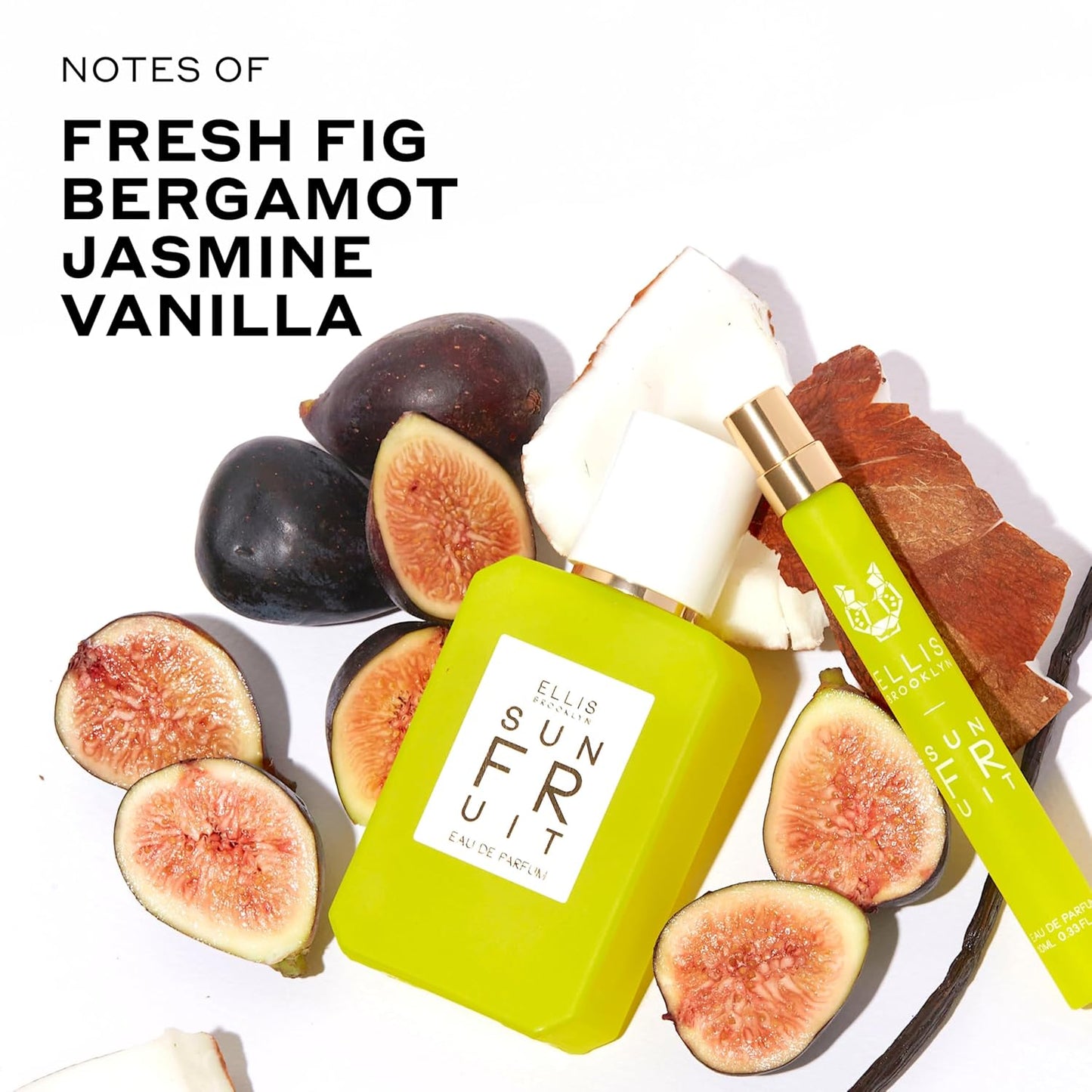 Ellis Brooklyn Sun Fruit Eau de Parfum, Fruity Floral Perfume for Women with notes of Fig, Jasmine & Vanilla, Vegan, Eco-Conscious, Cruelty-Free Paraben-Free, Made in the USA, 50ml / 1.7oz