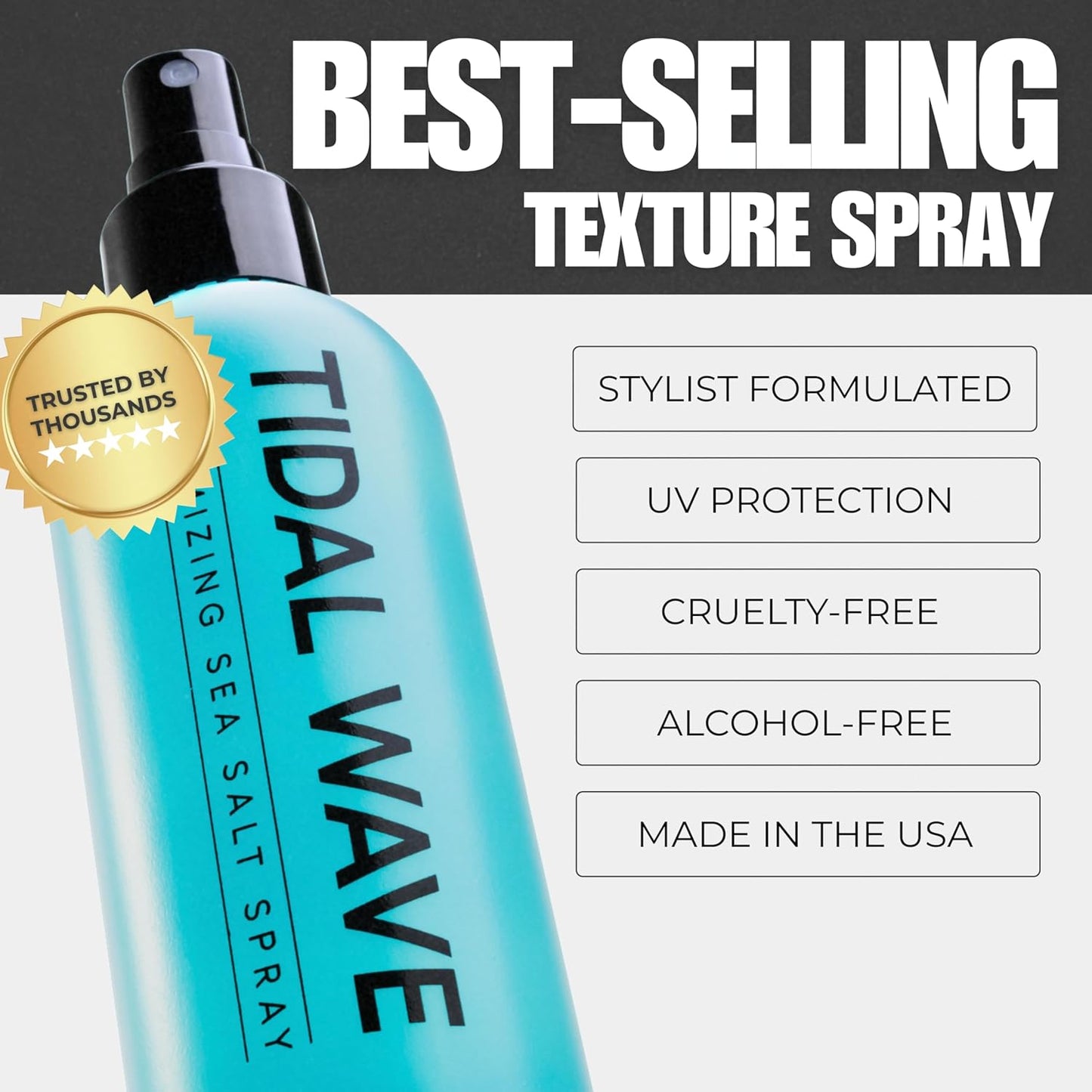 THESALONGUY Tidal Wave Sea Salt Spray for Hair (2-Pack) – Volumizing & Texturizing Spray for Beach Waves, Thickness & Lift – Hairstylist Created Daily Wavy Hair Products for Men & Women (8 oz.)