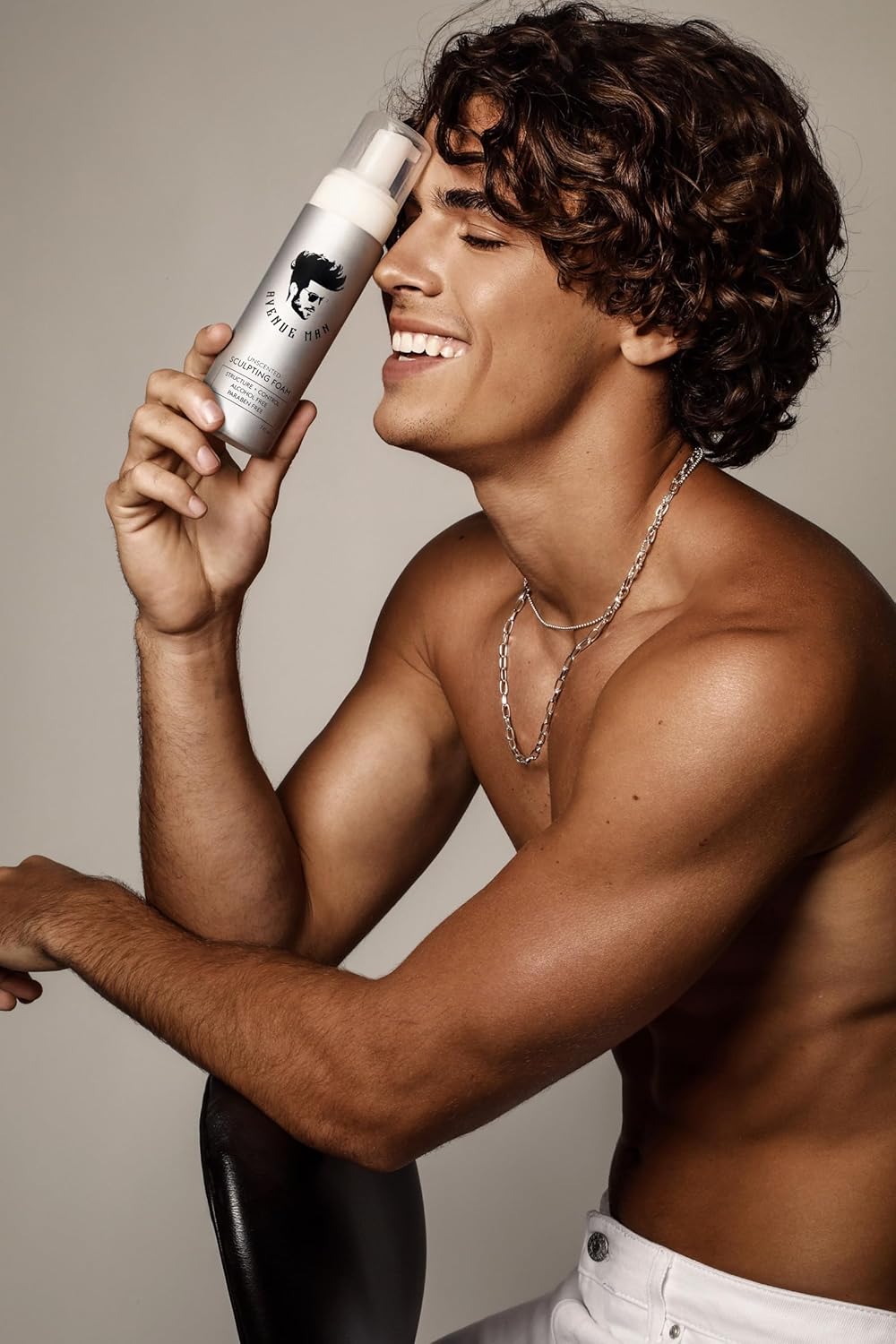 Avenue Man Unscented Sculpting Foam - Frizz Control & Firm Hold Hair Mousse for Men - Styling Hair Products - Mens Mousse for Hair Styling with No Crunch, Clean Texture & Long-Lasting Lift - 7 oz