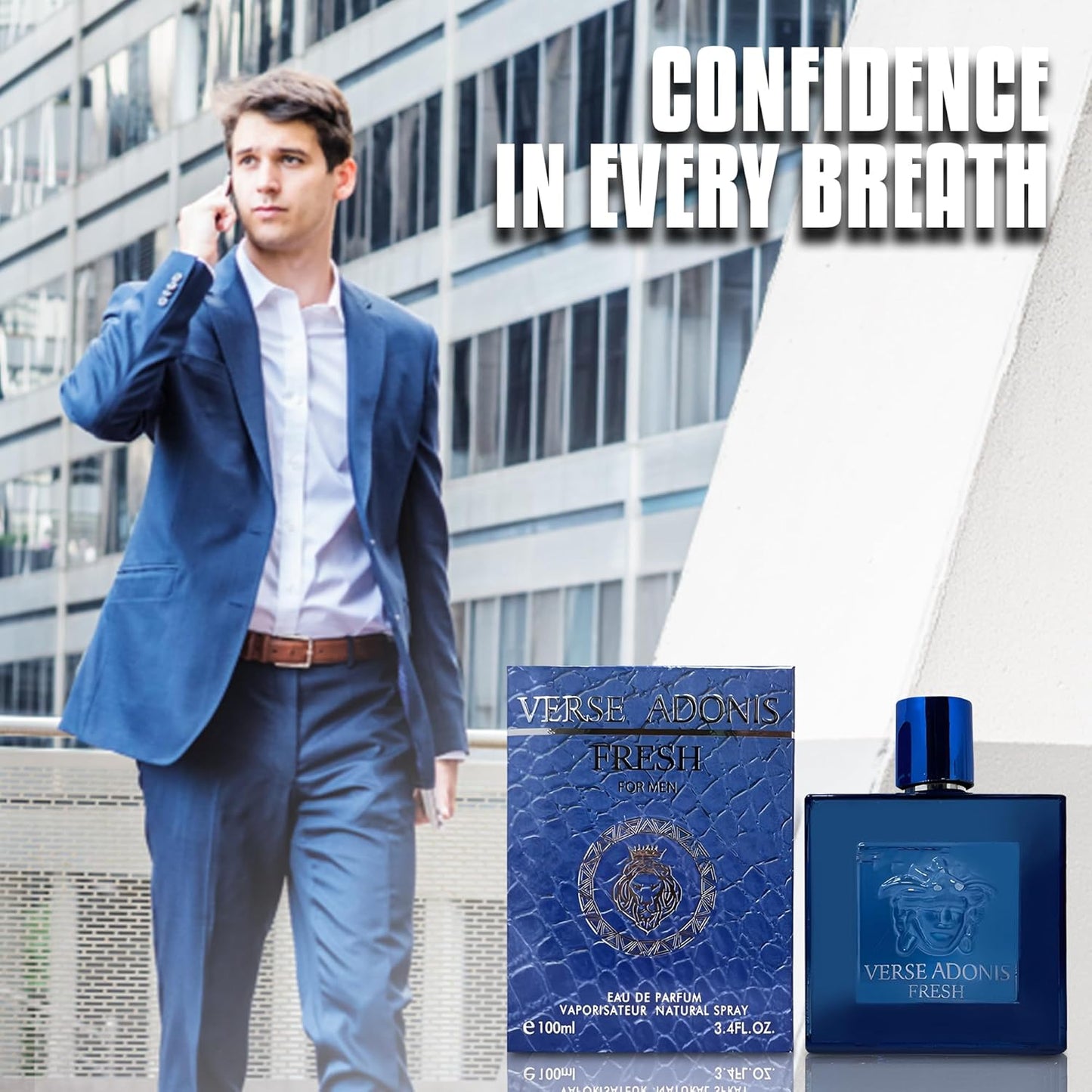 4-Piece Cologne for Men Includes Choco Musk/SE/Verse Adonis Fresh/Milano Scent of Woody, Spicy, Citrus & Aromatic eau de parfum Men Gift Set Each 100Ml for Daily Use