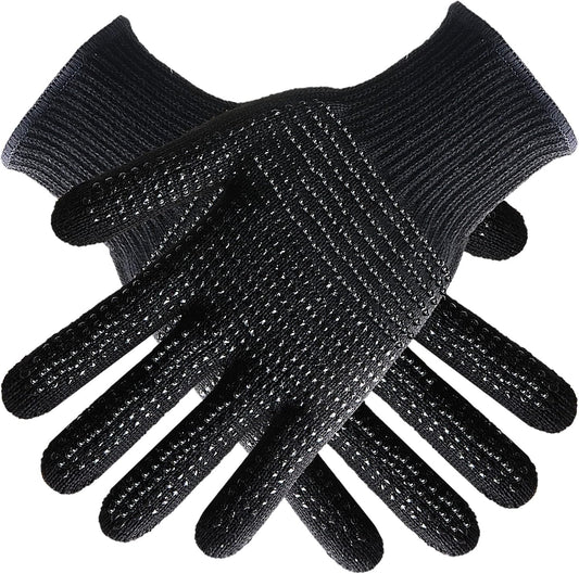Heat Gloves for Hair Styling,2Pcs Heat Resistant Gloves with Silicone Bumps