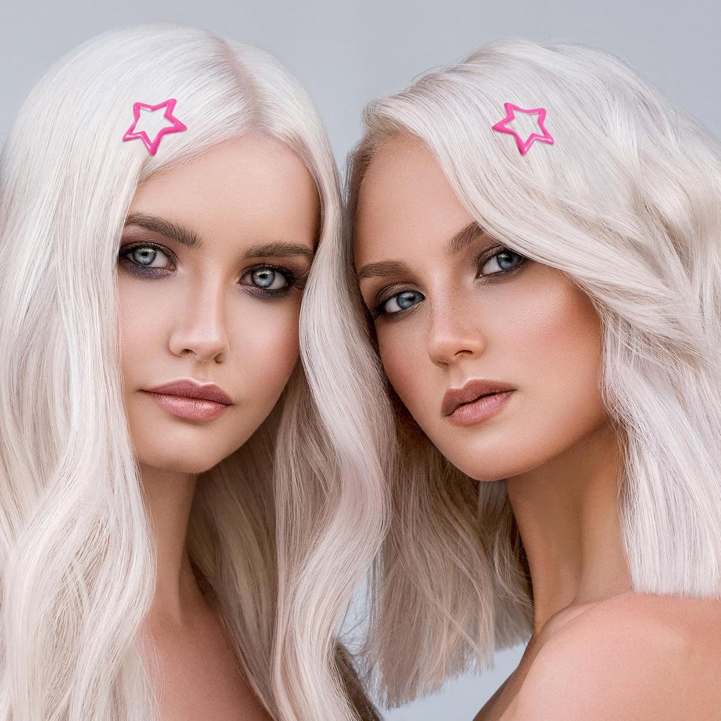 Joez Wonderful 20 Pcs Star Hair Clips, 1.2''/3cm Metal Snap Hair Clips, Cute Star Clips Hair Barrettes, Non-Slip Fashion Hair Accessories for Women (Dark Pink)