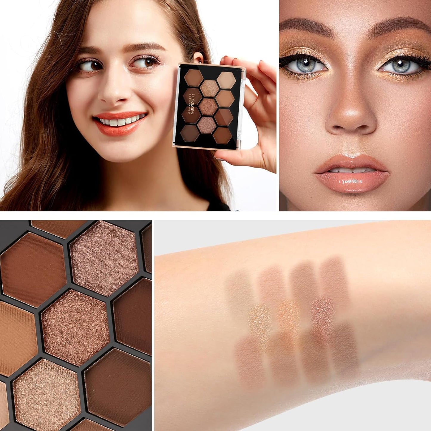 Boobeen 11-Color Eyeshadow Palette - Matte & Shimmer, High Pigment Creamy Eye Shadow Powder, for Dramatic Day to Night Looks, Blendable & Neutral