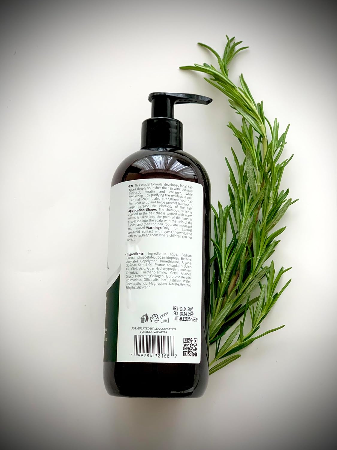 Rosemary Shampoo and Shower gel with Keratin & Collagen, 13.5 Fl Oz, Strengthening & Revitalizing. 400ML