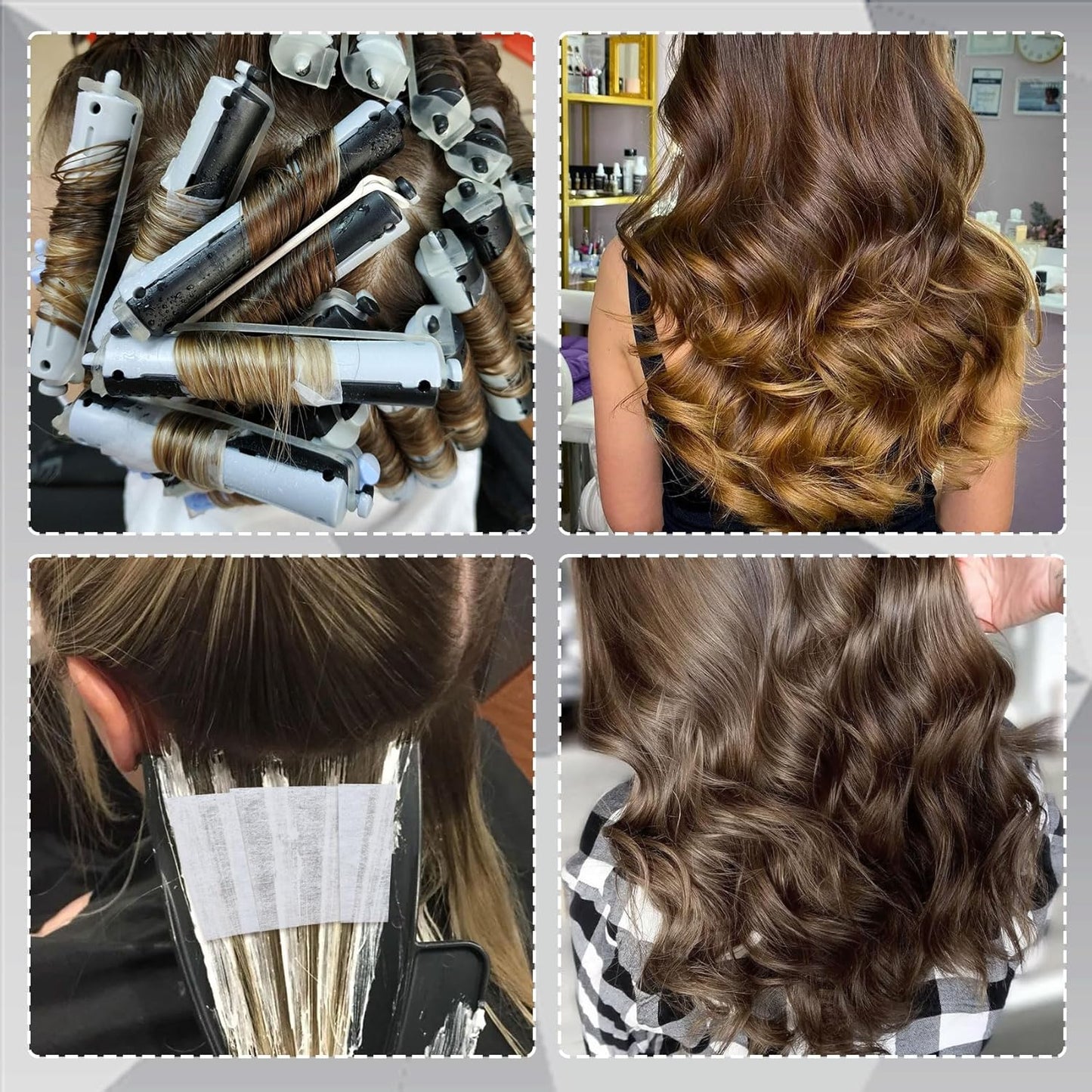 100pcs Perm Paper for Hair, Heat-Resistant End Tissue for Hair Perm, Disposable Curling Paper for Salon Shop- White