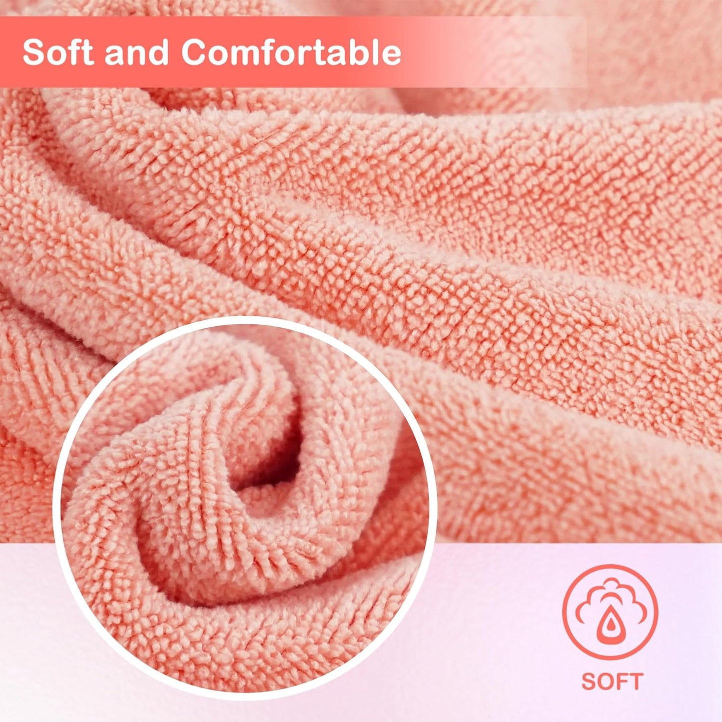 Nugilla Makeup Remover Cloth 12 x 12 Inch, Reusable Makeup Remover Towels for Washing Face, 6 Pack Washable Microfiber Face Cloth Fast Drying Washcloth, Coral