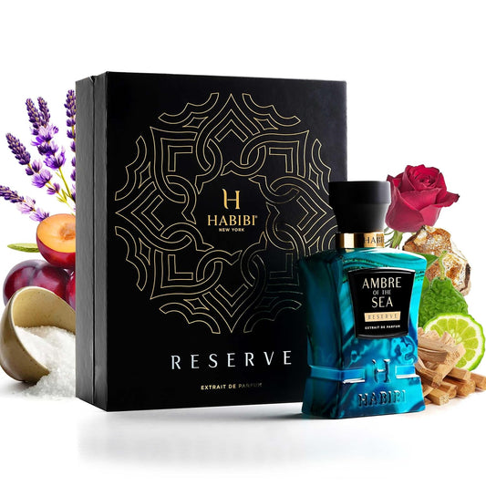 H HABIBI Ambre Of The Sea Extrait De Parfum – Cologne for Men & Perfume for Women, 2.5 oz Long Lasting Unisex Fragrance with Bergamot & Sea Salt, Arabian Scent