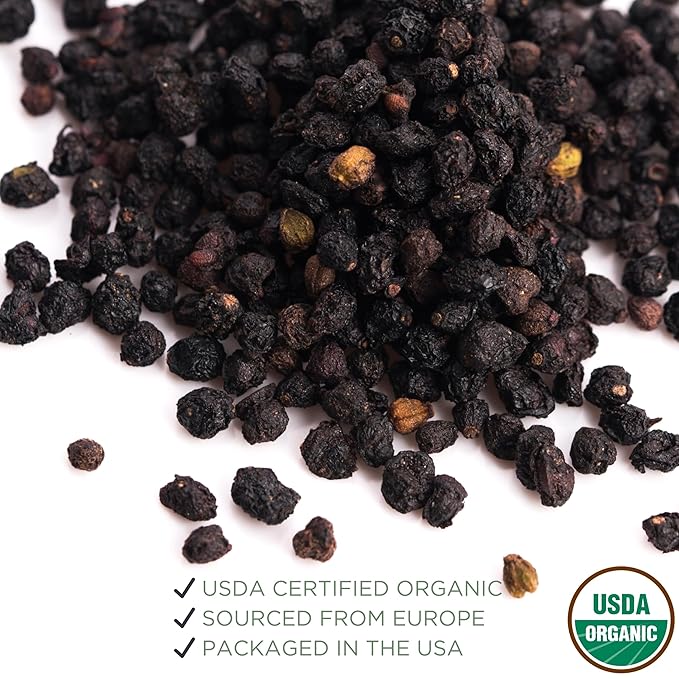 Organic Elderberries 1 lb. (16 oz),