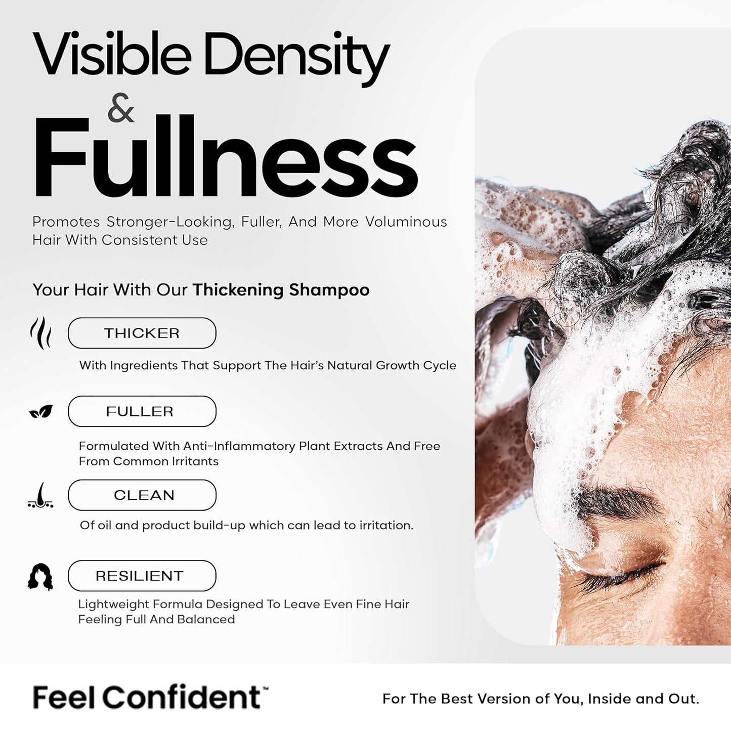 Haircare Thickening Shampoo - Gender-Neutral, Hair Surgeon Formulated. Pumpkin seed oil, Turmeric root extract, Saw palmetto, and Caffeine to Density and Growth. 8oz / 240 mL Bottle.