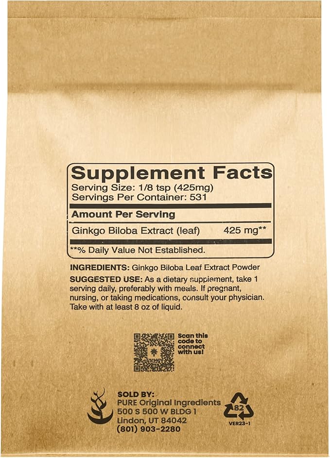 Pure Original Ingredients Ginkgo Biloba Powder (8 oz)