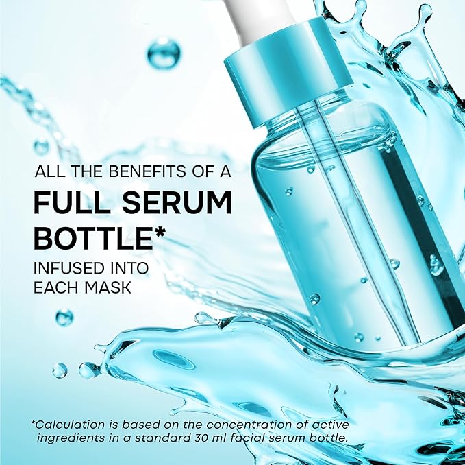 SimplyVital Collagen Face Mask with Retinol & Hyaluronic Acid - Bamboo Sheet Mask for Tightening & Lifting, Hydration & Elasticity, Anti-Aging Facial Lift Mask Skin Care, Mascarillas Faciales - 7 Pack