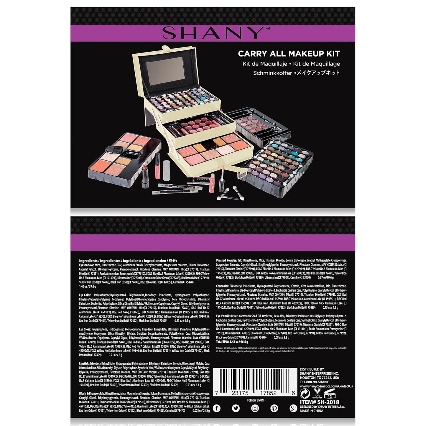 SHANY All In One Makeup Set, Eyeshadow, Blushes, Face Powder, Lipstick, Eye liners, Make up Pencils and Cosmetics Mirror - Makeup Kit With Reusable Storage Beauty Box - White