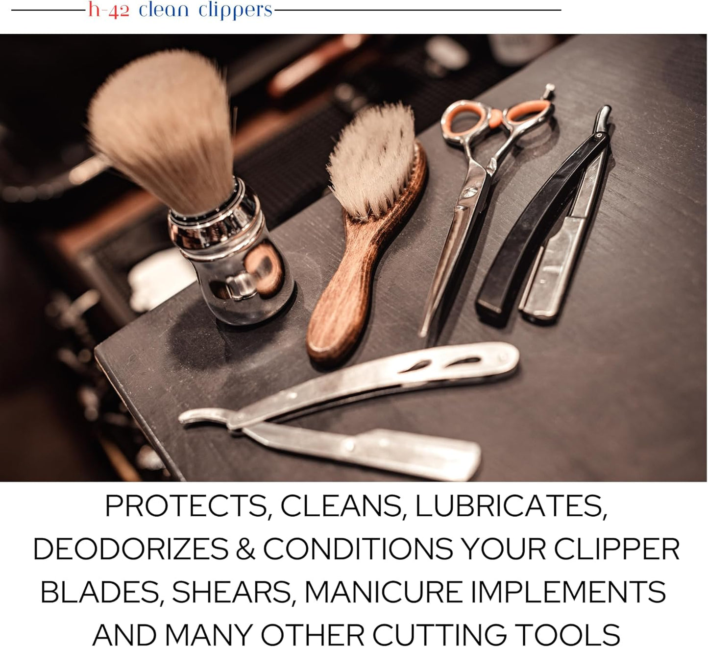 H-42 Clean Clippers Blade Cleaner with Brush - Jar 8oz (2 Pack)