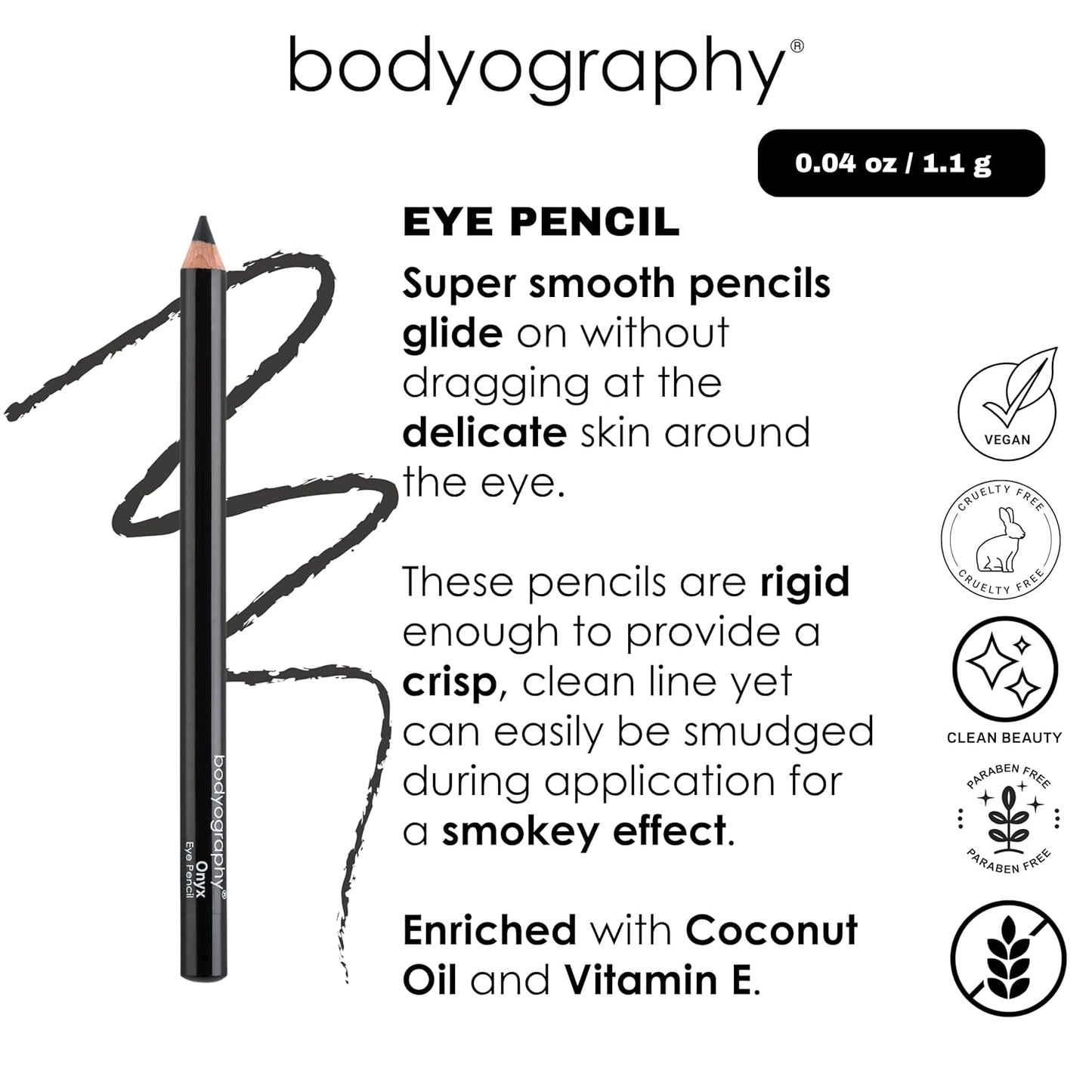 Bodyography Cream Eye Pencil, Bali Bronze - Wooden Eyeliner for Eyes & Eyebrows, Long-Lasting Cruelty-Free Coconut Oil Cosmetic Liner