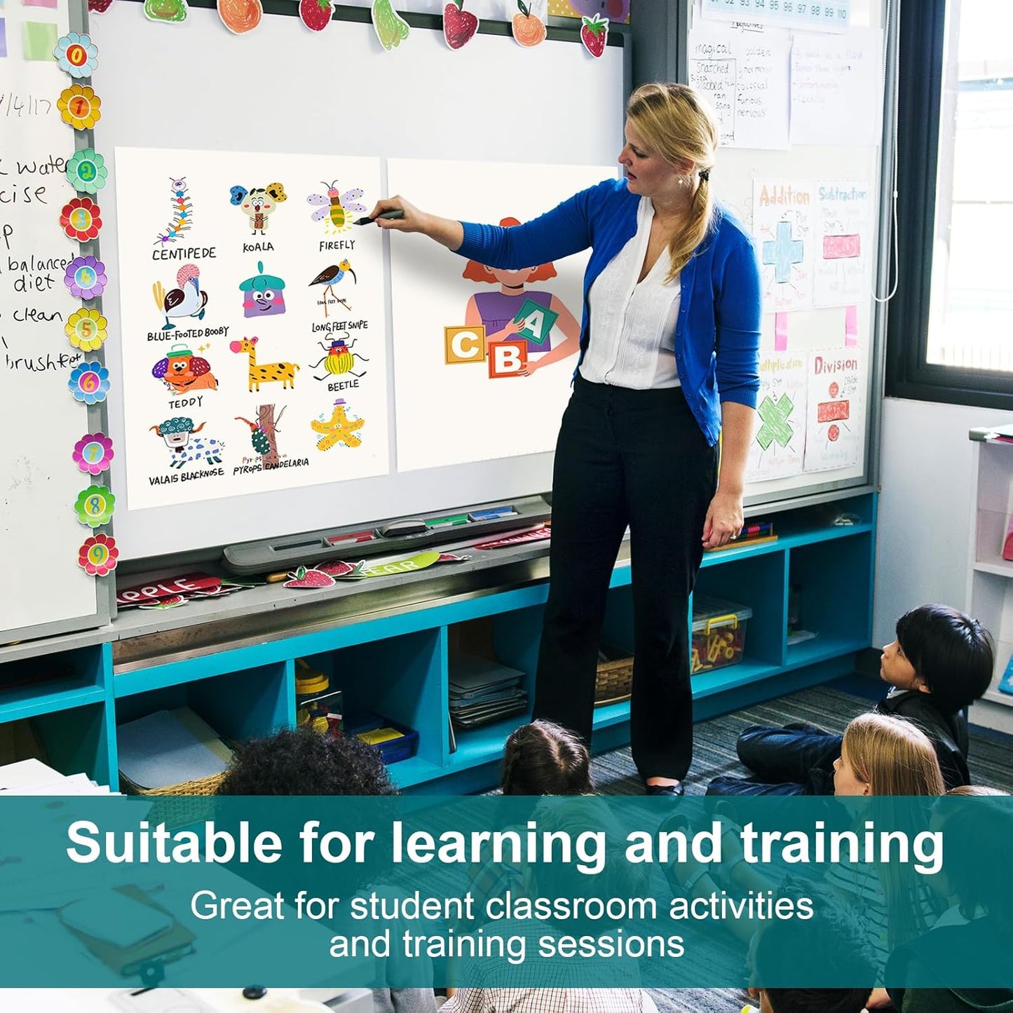 ViVin Super Sticky Easel Pad, 25 x 30 Inches Flip Chart Paper for Teachers, Large Self Stick Easel Paper, Teacher Anchor Chart, 30 Sheets/Pad, 12 Pads/Pack