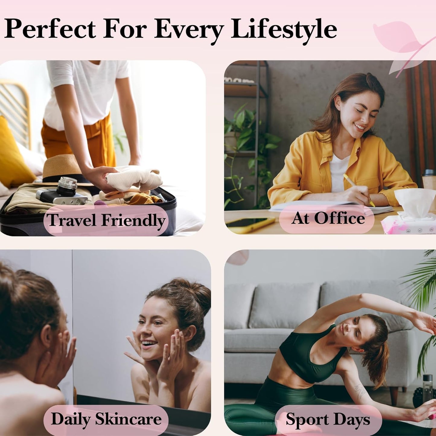 Mivida Hypoallergenic Makeup Remover Wipes | Daily Cleansing Facial Towelettes with Vitamin E For Sensitive Skin | 50 Count Fragrance-Free, Alcohol-Free Face Wipes