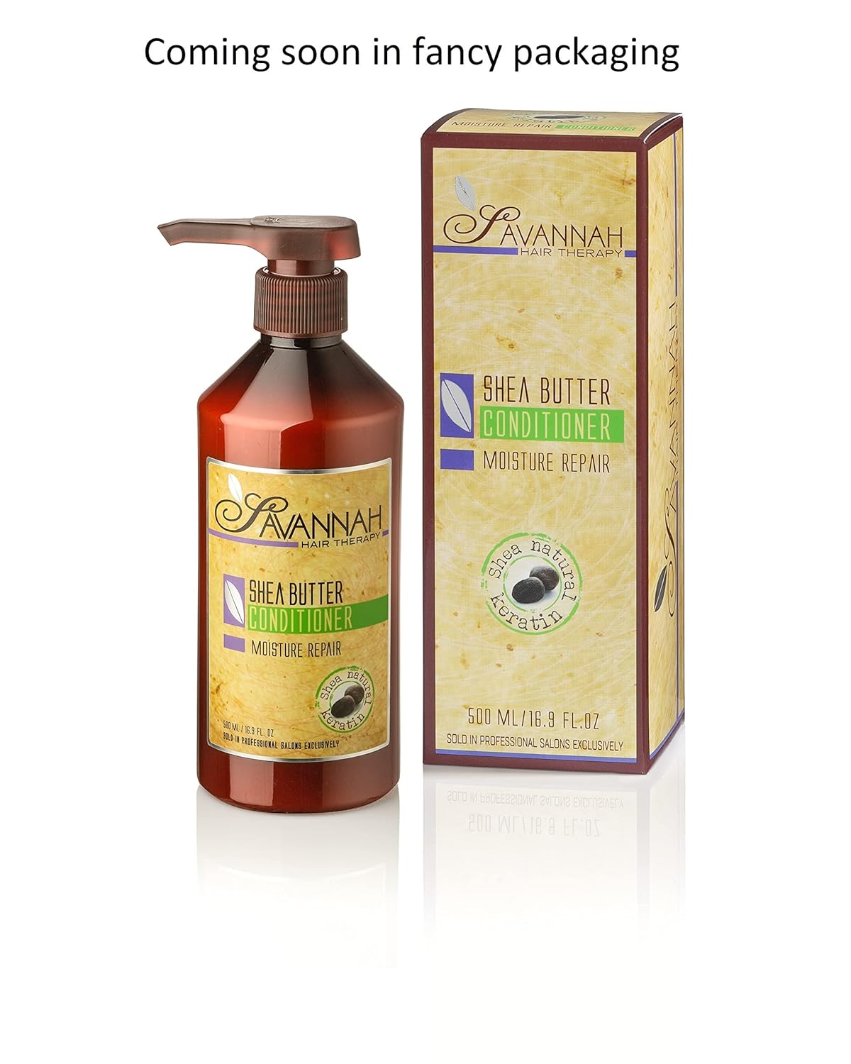 Savannah Hair Therapy Conditioner with Shea Butter & Keratin – Moisturizing, Sulfate-Free Formula for Dry, Damaged or Color-Treated Hair – Professional Salon Care 500 ml (16.9 oz)