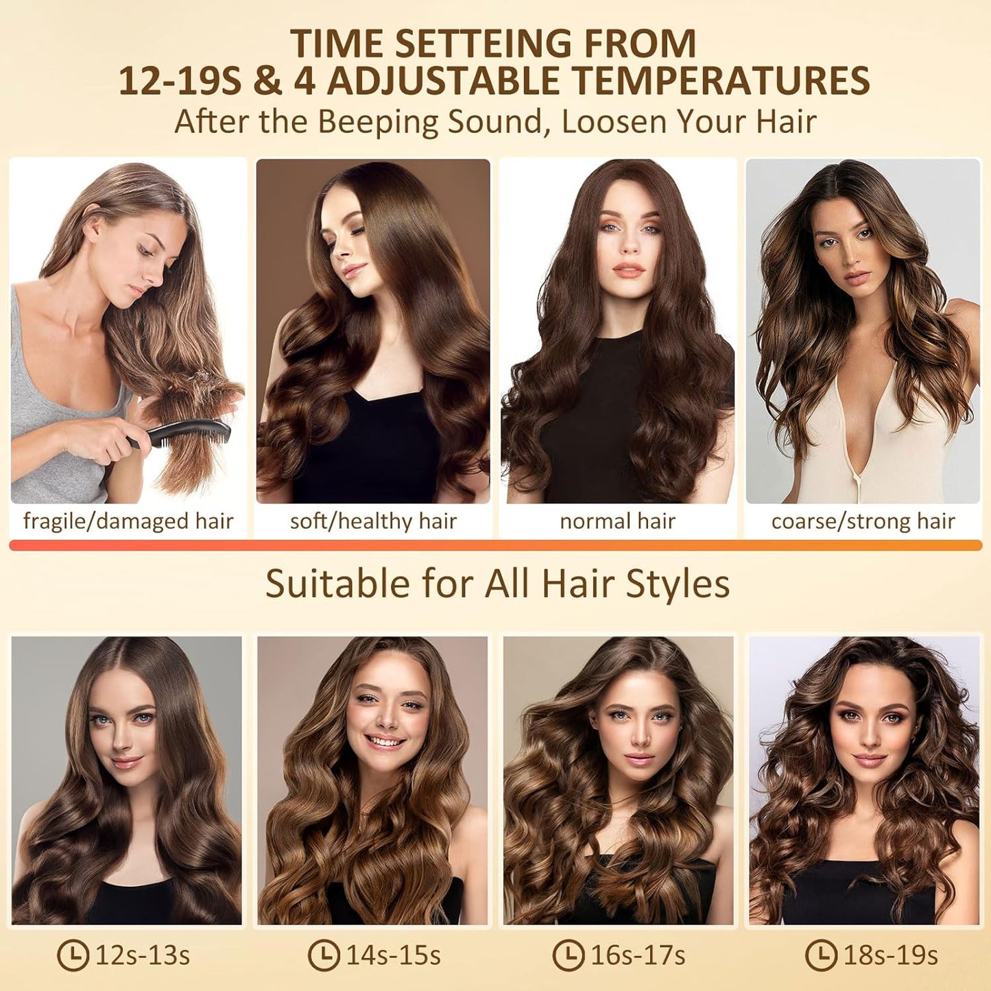 Automatic Curling Iron, Hair Curler 1" Large Slot, 4 Temperature Settings, 12s-19s Timers, Dual Voltage, Anti-Scald, Anti-Tangle, Auto Shut-Off, LCD Display, Fast Heating Easy for Use, Black