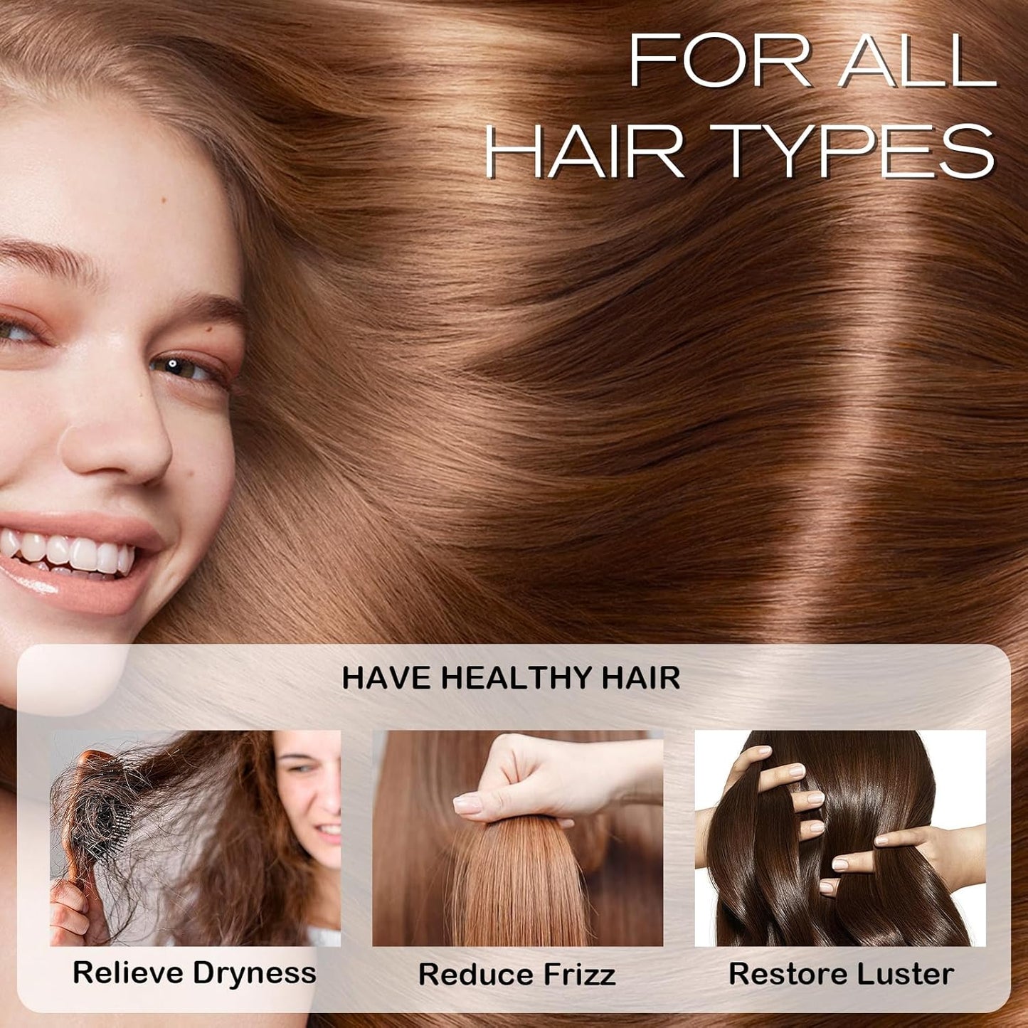 Hair Treatment Oil, Clear Hair Oil Spray Improve Dry and Frizzy Hair, Curly Hair, Detangling, Styling and Moisturizing - for Women & Men Daily Care