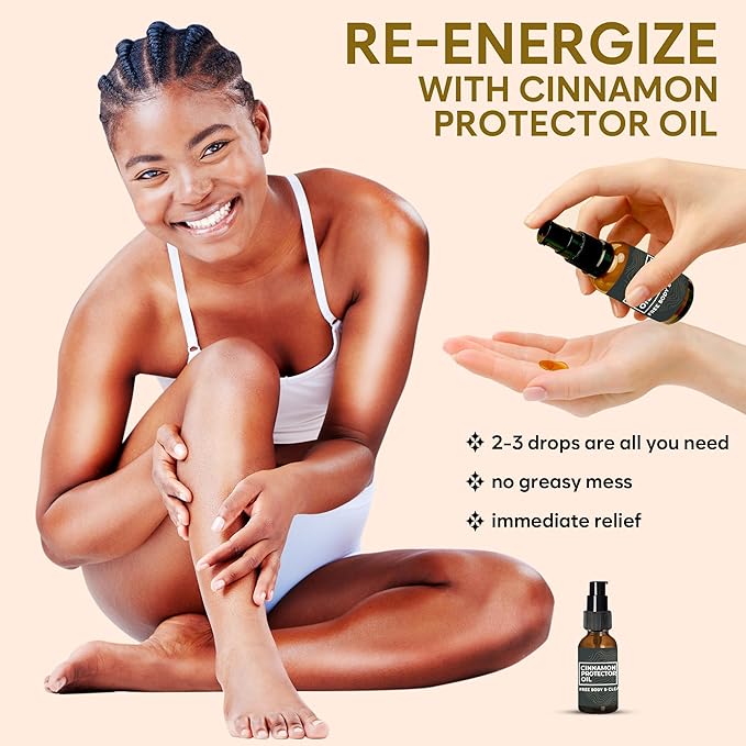Massage Oil for Neck Massage, Muscles, Cupping, and Massage Tools. Aromatherapy Essential Oils and Herbal Extracts Cinnamon Protector Oil by Artemis Therapeutics