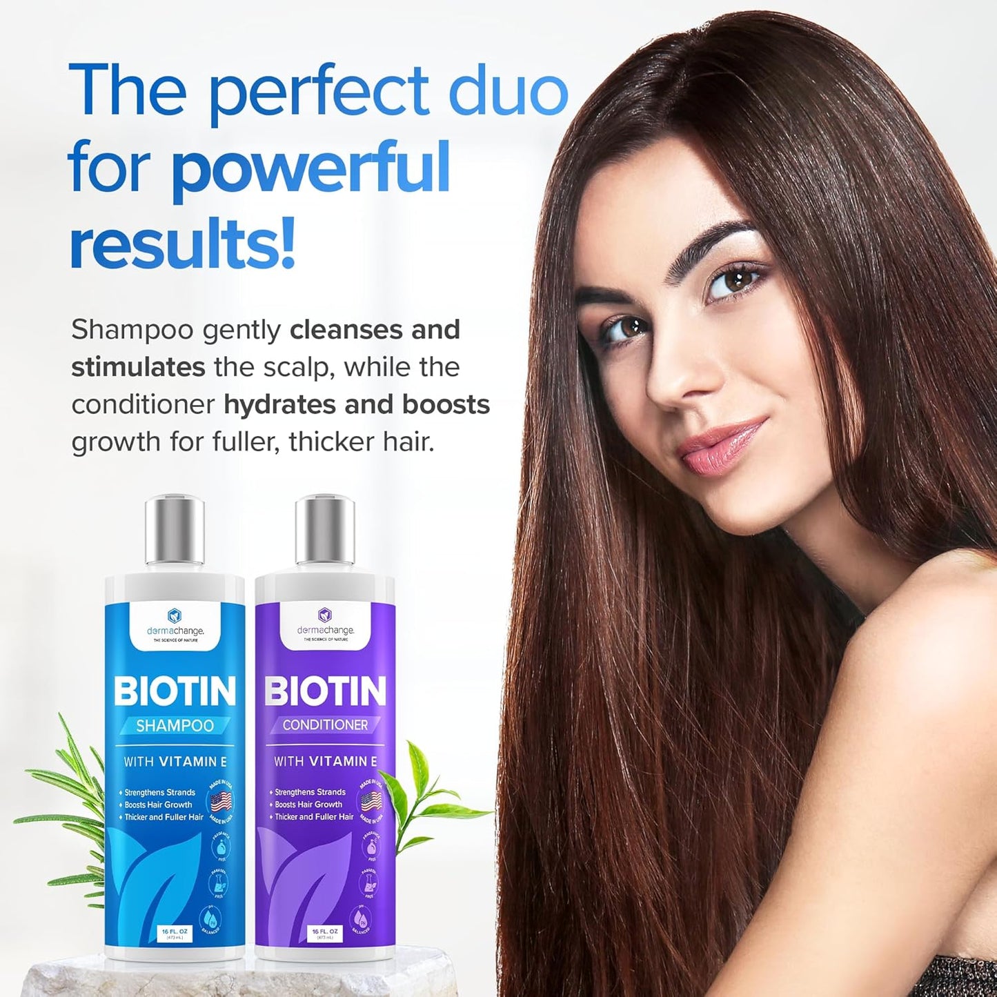 Biotin Shampoo and Conditioner Set - Hair Growth Shampoo and Conditioner for Men & Women - Shampoo Conditioner for Dry, Damage & thinning hair with Tea Tree, Manuka Honey & Rosemary 16oz