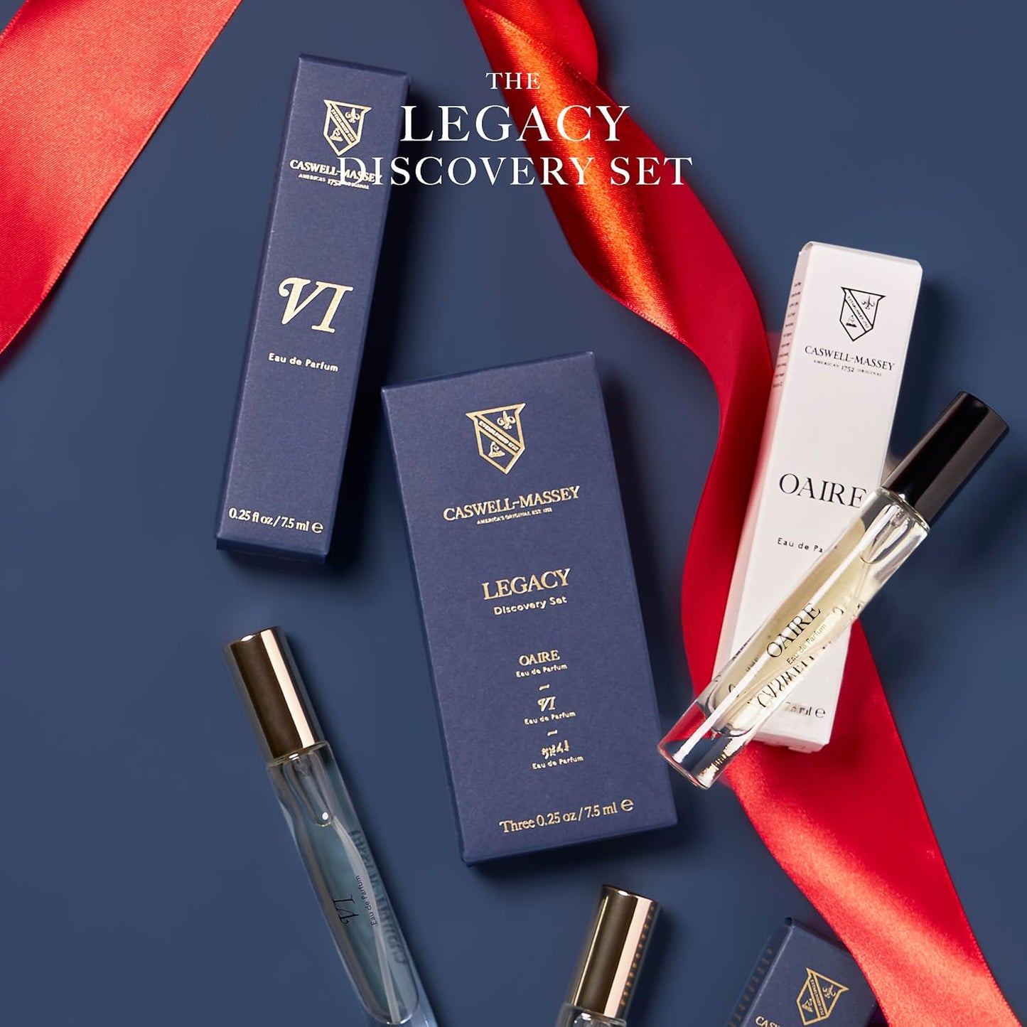 Caswell-Massey Legacy Discovery Set – Includes 2571, OAIRE, Number Six – Fragrance for Men, Travel Size, Made in USA, 0.25 Fl Oz Each