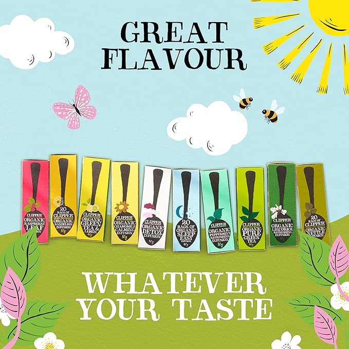 Clipper Tea Strawberry & Elderflower Herbal Tea – Caffeine Free, USDA Organic, Great Hot or Iced – Refreshingly Fruity, Natural, Fair & Delicious – 50 Tea Bags