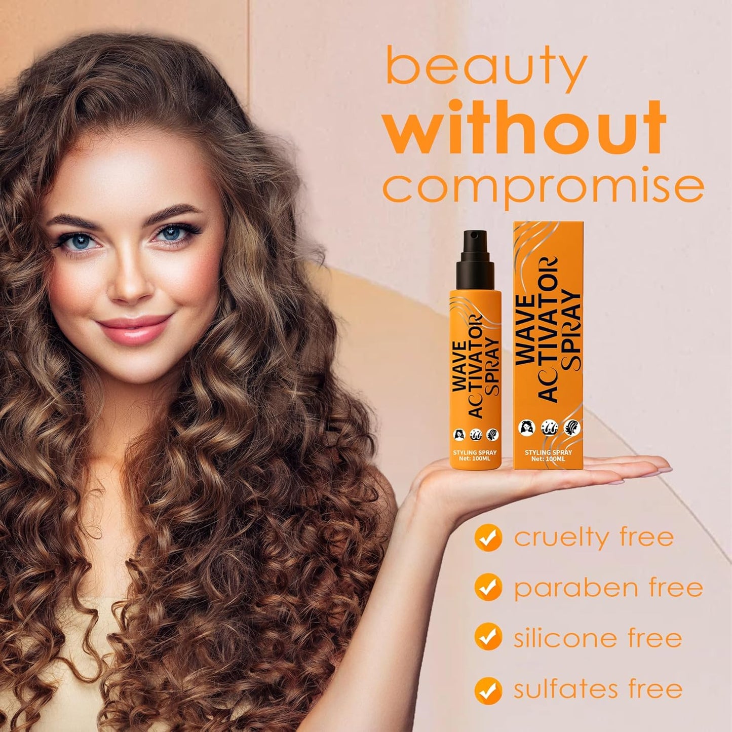 Wave Activator Spray for Natural Hair - Hydrating Curl Enhancer with Coconut Oil & Aloe Vera - Defines & Refreshes Wavy, Curly & Coily Hair