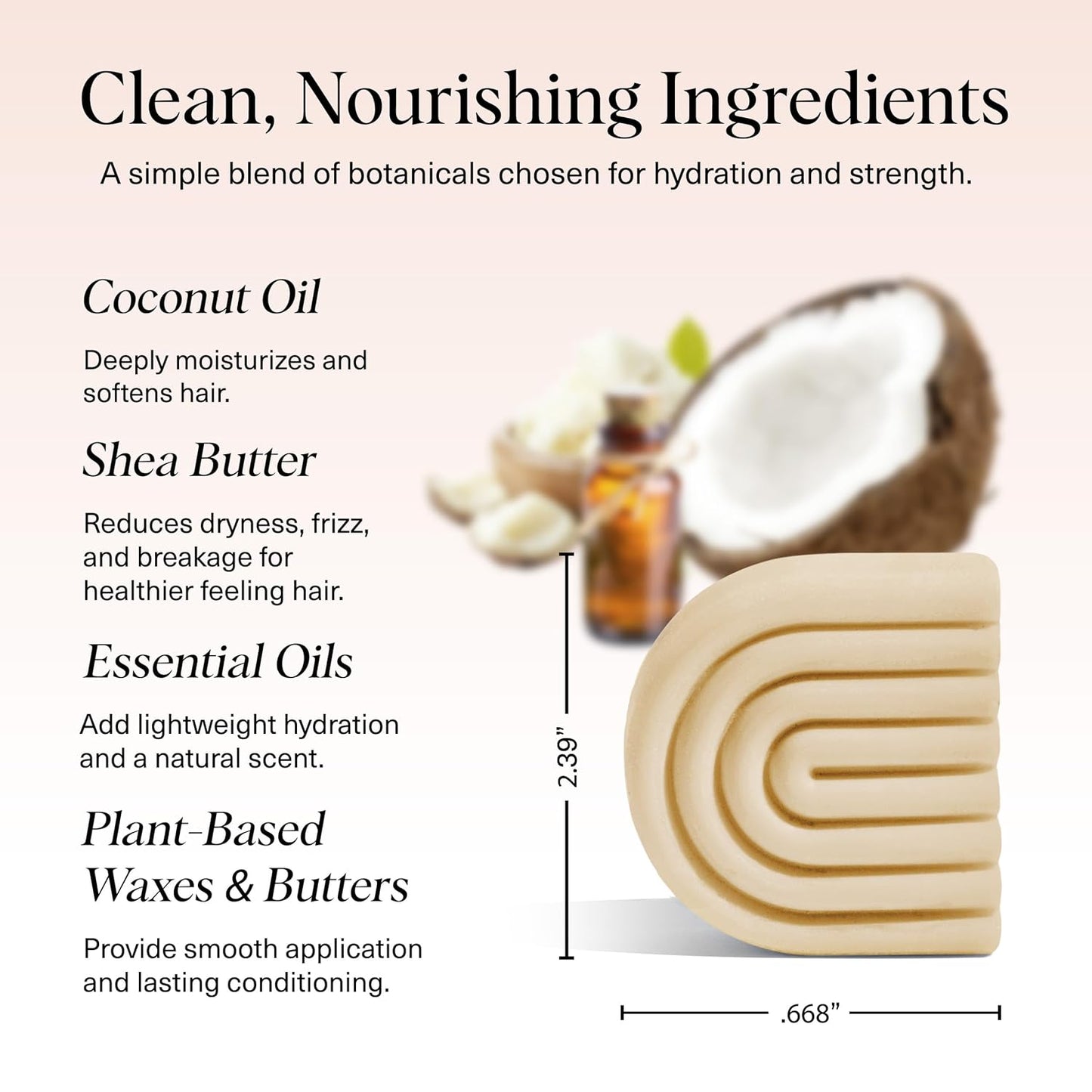 Kitsch Coconut Oil Conditioner Bar - Hair Conditioner For Women and Men - Deep Moisturizing, Nourishes, Hydrate & Soften Damaged Dry Hair - Silicone, Paraben & Sulfate Free - 2.7 oz