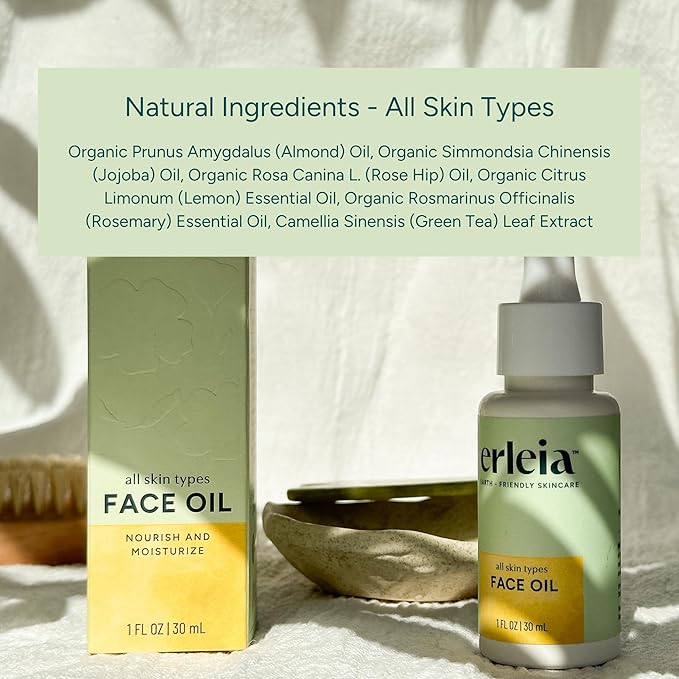 All Skin Type Face Oil, Lightweight Moisturizing Facial Oil Balances and Nourishes, Vegan, Cruelty-Free, Travel-Friendly Compostable Bottle