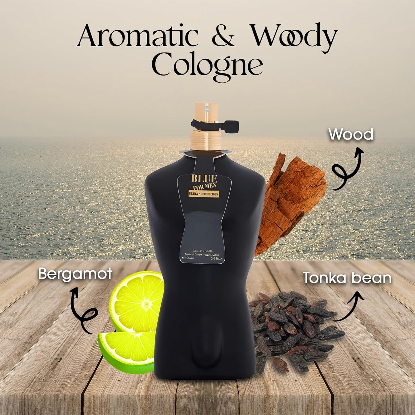 3Pack Men Cologne Blue for Men Series Eau De Parfume Spray with Woody Floral & Fruity Scent Perfume Gift Set Day to Night Luxury Fragrances