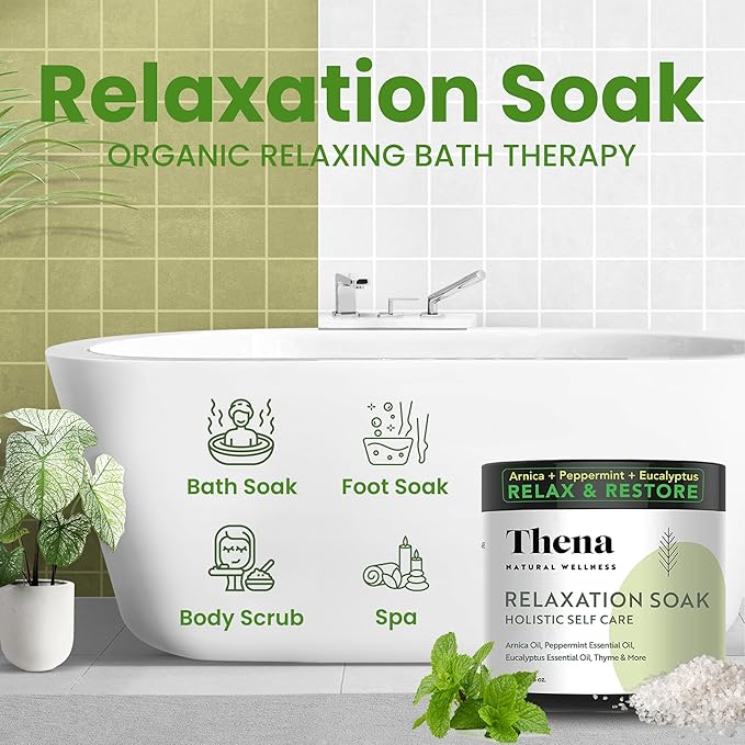 Thena Organic Relaxation Bath Soak and Organic Gentle Hydrating Face Foam Cleanser Bundle