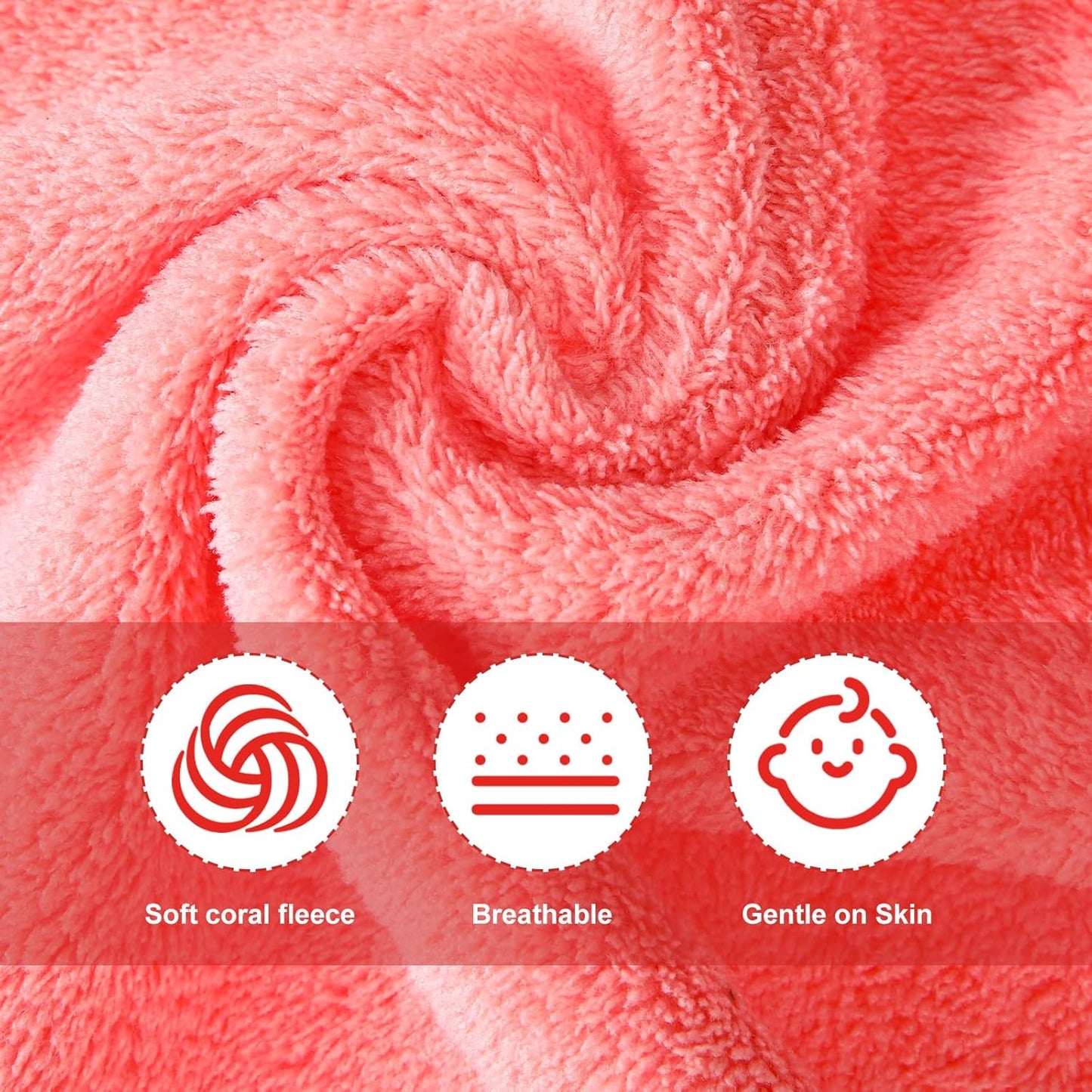 Syhood 12 Pieces Face Wash Cloth 12 x 12 in Makeup Remover Cloths Towel Coral Velvet Facial Microfiber Soft Fast Drying Facial Cleansing Towel for Face(Pink Colors)