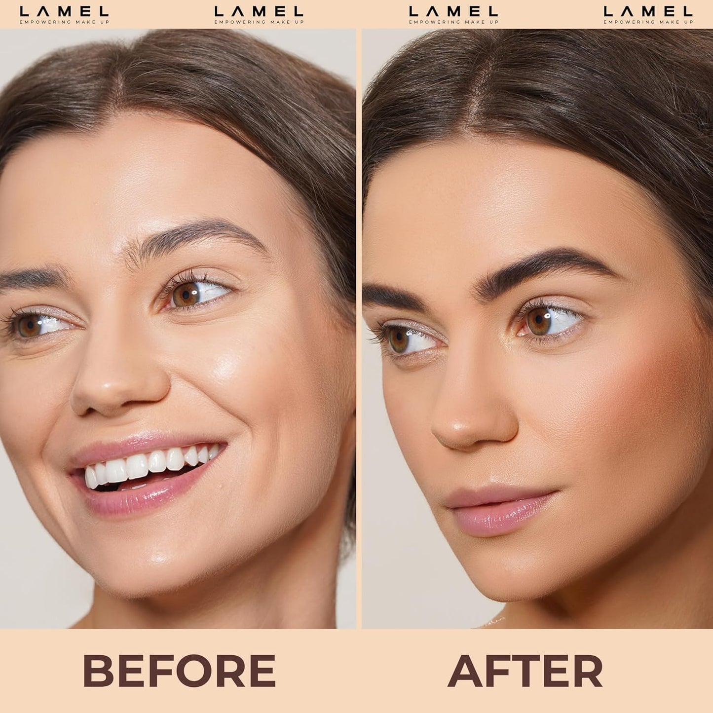 LAMEL Sunkissed Matte Bronzer Face Powder - Non-Shimmer, Long Lasting, Non-Greasy Bronzing Organic Makeup Formula - Matte Finish - Natural Tan Skin - N. 401-0.35oz.