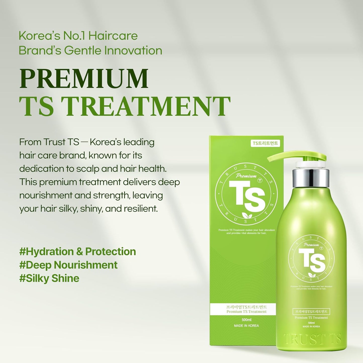 TS Premium TS Treatment | Korean Hair Care with Argan Oil & Shea Butter | Repairs Damaged, Weak Hair | Soothes Scalp Discomfort with Natural Plant Extracts (16.9 Fl Oz)
