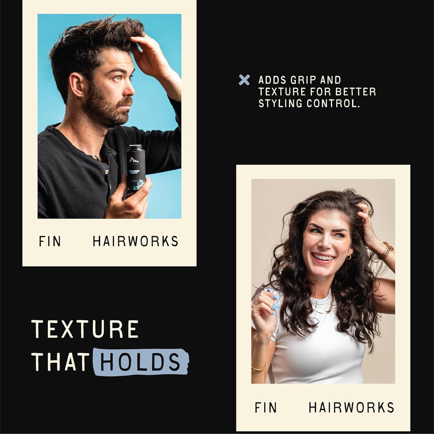 Hair Texture Powder | Natural Matte Finish | All day hold | Styling Powder Adds Texture and Volume | Absorbs oil | Clean Plant-based Formula (45g Shaker Bottle, Unscented)