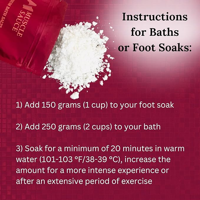 Magnesium Bath Salt - Muscle Soak - Absorbs Faster Than Epsom Salt Bath Soak for Pain - Magnesium Recovery Soak for Athletes - Concentrated Magnesium, MSM, and Essential Oils (Rosemary and Bergamot)