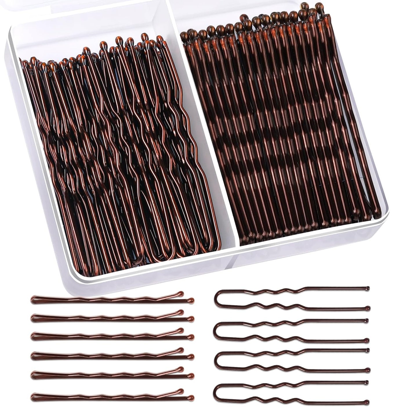Teenitor 100Pcs Bobby Pins Bobby Pins for Women, Brown Bobby pins Hair Pins, Hair Pins for Women 2inch