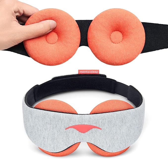 Manta Microwave Warm Sleep Mask - Dry Eye, Sinus & Migraine Relief Zero Pressure Moist Heat Mask for Puffy Eyes, Irritation, Strain Therapy