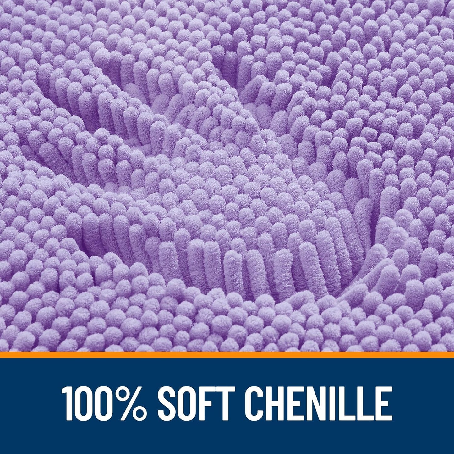 OLANLY Bathroom Rugs 24x16, Extra Soft Absorbent Chenille Bath Rugs, Rubber Backing Quick Dry, Machine Washable Bath Mats for Bathroom Floor, Tub and Shower, Home Decor Accessories, Lavender