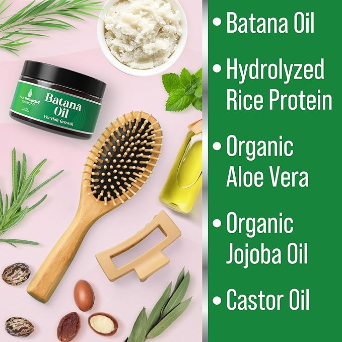Raw Batana Oil for Hair Growth Hydrating Mask for Dry Damaged Hair, Curly, Frizzy or Color Treated. Honduran Butter for Women, Men - Overnight, Leave In Treatment