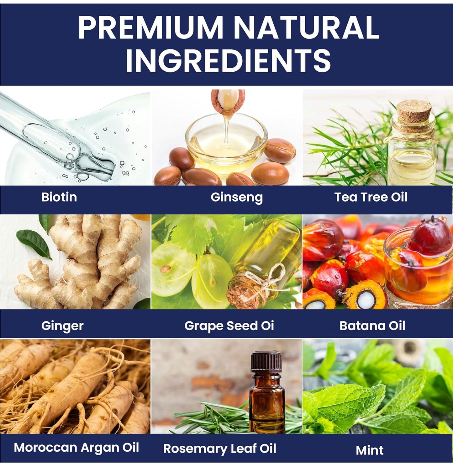 Biotin Hair Growth Shampoo for Men: Natural Thickening Shampoo with Tea Tree Oil Ginseng Mint for Hair Loss and Thinning Hair - 2 Packs