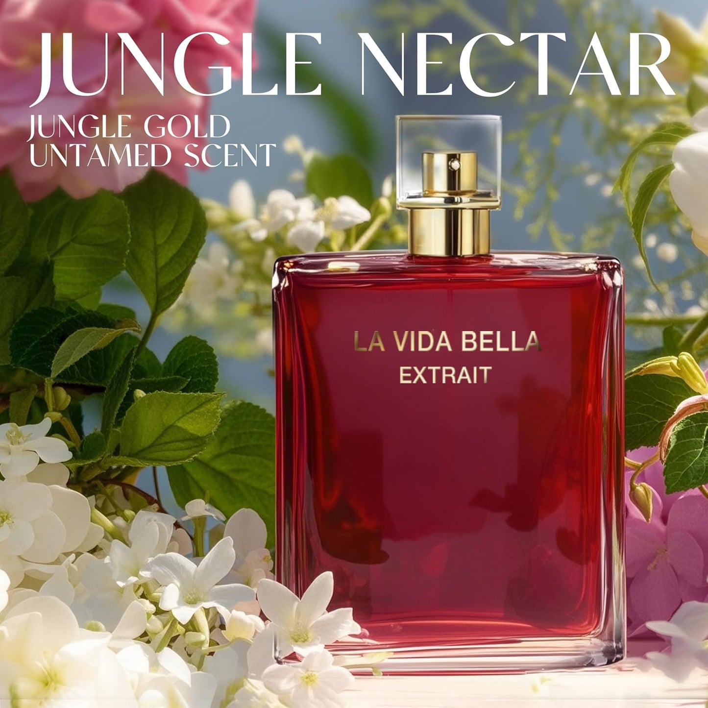 La Vida Bella EXT Women Perfume 3.4 Fl Oz Eau de Parfum Natural Spray with Raspberry, Violet & Cocoa Butter Scent Best Gift for Women All Day Use