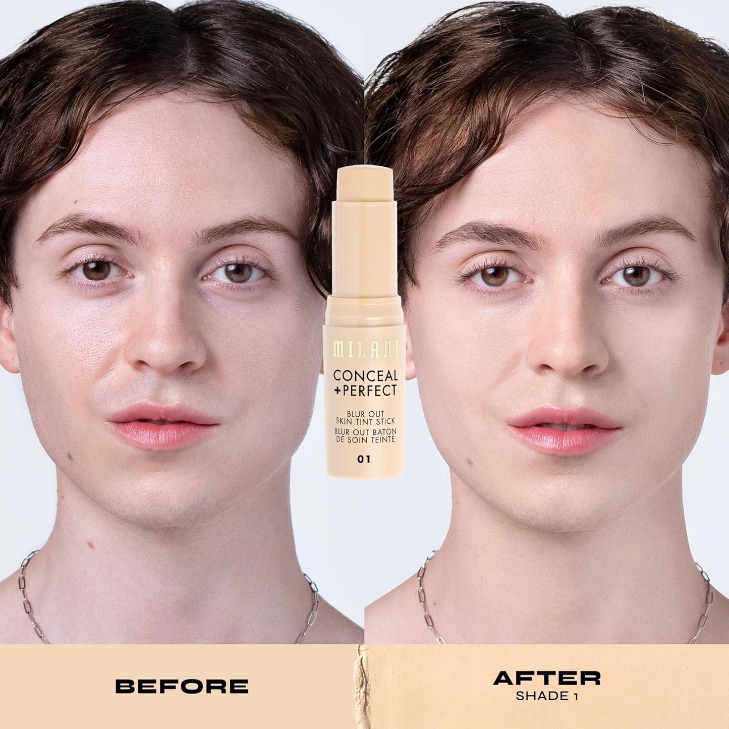 Milani Conceal + Perfect - Skin Tint Stick, Blur Out Tinted Moisturizer Makeup, Shade 01