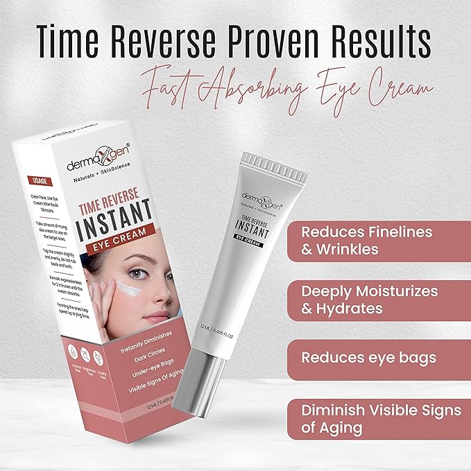 Instant Eyelift Cream Time Reverse Treatment For Dark Circles, Puffy Eyes, & Wrinkles Anti Aging Serum Reduces Under Eye Bags, Wrinkles, Dark Circles, Fine Lines & Crow's Feet Instantly - 12