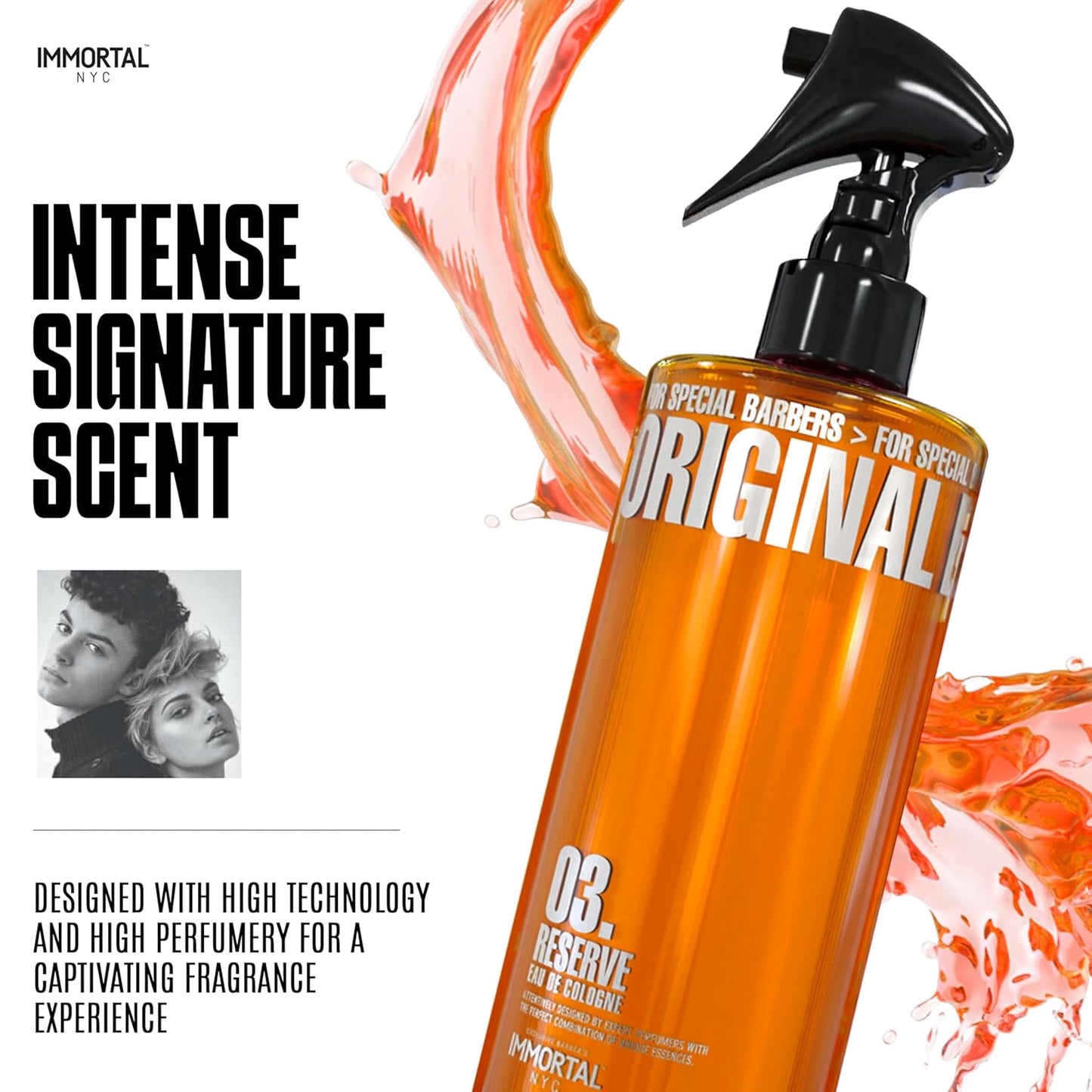 Immortal NYC Reserve 03, After Shave Spray Body/Face Men's Cologne, 17 oz - Exclusive Barbers - Softens Skin - Refreshes/disinfects and Relieves Face and Skin - Moisturizing Formula After Shaving